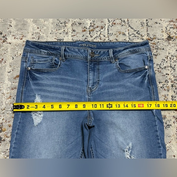 Maurices Blue Distressed Ankle Jeans - Picture 3 of 10